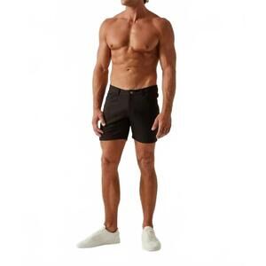 NEW STEELE men's stretch knit jean shorts in black
